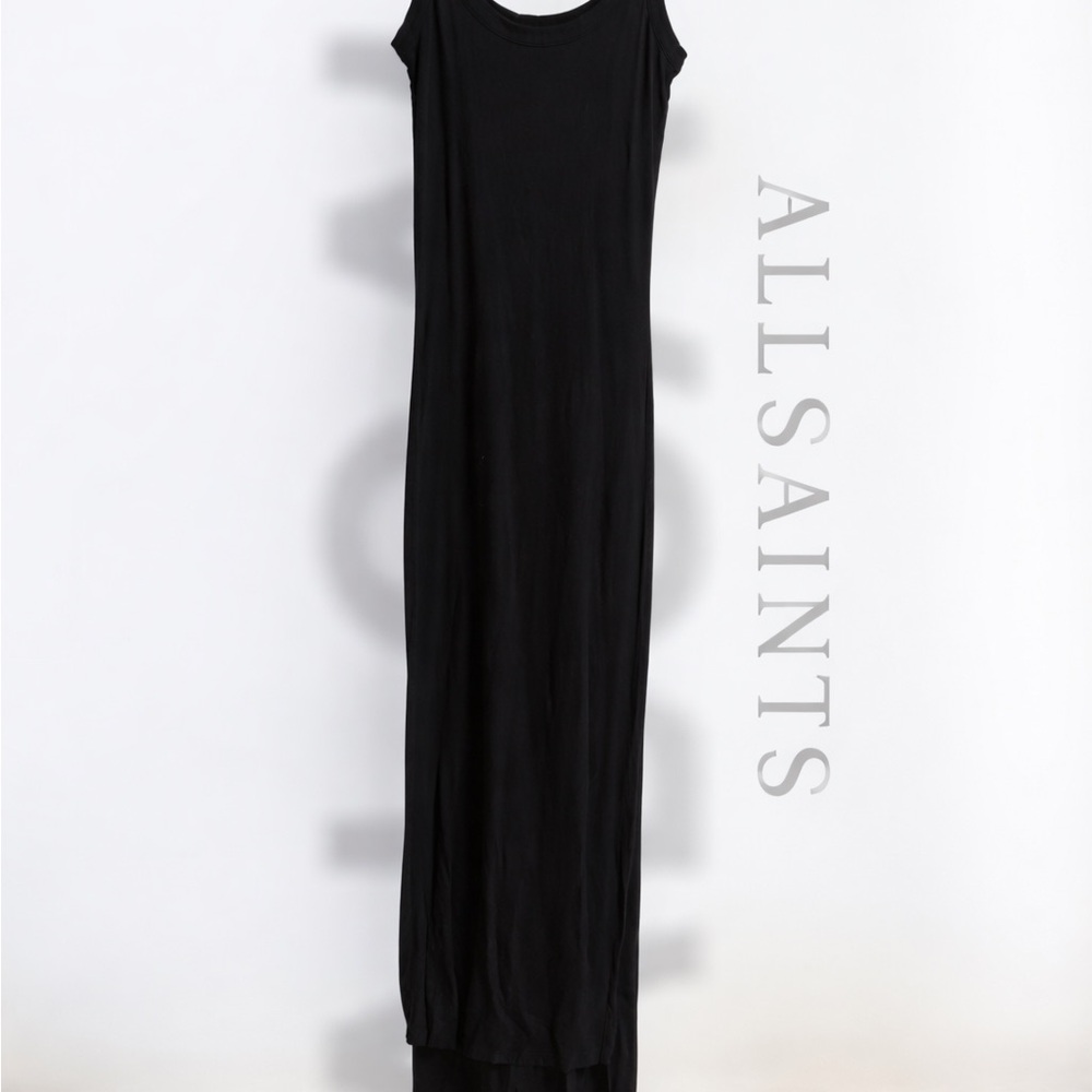 All Saints Black Maxi Dress light material